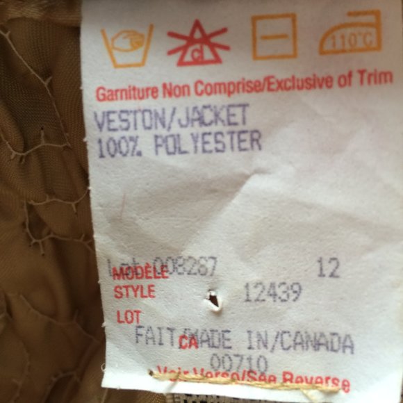 Joseph Ribkoff Womens Golden Jacket Sz 4 Ruched Crinkled Buttons Long Sleeve - Picture 6 of 6